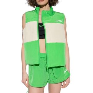 GANNI NWT Green Light Tech Reversible Vest Sz XL